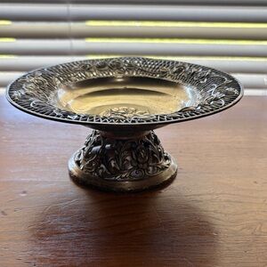 Elegant Silver Ornate Candy Dish,Made in Japan